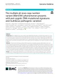The multiple de novo copy number variant (MdnCNV) phenomenon presents with peri-zygotic DNA mutational signatures and multilocus pathogenic variation