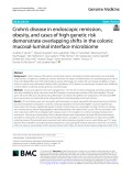 Crohn’s disease in endoscopic remission, obesity, and cases of high genetic risk demonstrate overlapping shifts in the colonic mucosal-luminal interface microbiome