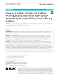 Integrated analysis of single-cell and bulk RNA sequencing data reveals a pan-cancer stemness signature predicting immunotherapy response