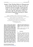 Supply chain herding behavior management in investment decision among investors at Indonesia stock exchange: Experimental study on the social effect of established investors and the informative effect of information regarding earning per share value