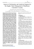 Aspects of information and analytical support for the supply chain management of healthcare customers’ loyalty