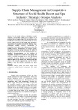 Supply chain management in competitive structure of sochi health resort and spa industry: Strategic groups analysis