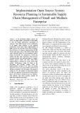 Implementation open source system resource planning in sustainable supply chain management of small and medium enterprise