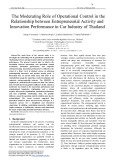 The moderating role of operational control in the relationship between entrepreneurial activity and innovation performance in car industry of Thailand