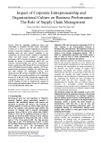 Impact of corporate entrepreneurship and organizational culture on business performance: The role of supply chain management