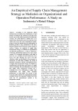 An empirical of supply chain management strategy as mediation on organizational and operation performance: A study on Indonesia’s retail shops