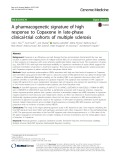 A pharmacogenetic signature of high response to Copaxone in late-phase clinical-trial cohorts of multiple sclerosis