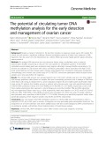 The potential of circulating tumor DNA methylation analysis for the early detection and management of ovarian cancer
