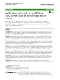 Methylation patterns in serum DNA for early identification of disseminated breast cancer
