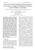 The role of formal and informal socialization in the creation of a supply chain rational capital in the food industry of Thailand