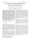 Key factors of customer-supplier of smart manufacturing implementation