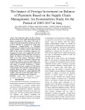 The impact of foreign investment on balance of payments based on the supply chain management: An econometrics study for the period of 2005-2017 in Iraq