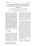 The investment behavior through supply chain strategy of Acehness Entrepreneurs, Indonesia