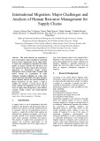 International migration: Major challenges and analysis of human resource management for supply chains