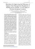 Directions for improving the efficiency of supply chain management regulation of health care in Ukraine: A case study of western European countries