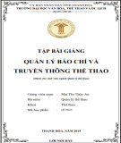 Tập bài giảng Quản lý báo chí và truyền thông thể thao: Phần 2 - Trường Đại học Văn hóa, Thể thao và Du lịch Thanh Hóa