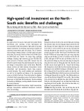 High-speed rail investment on the North - South axis: Benefits and challenges