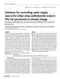 Solutions for controlling water supply source for urban areas andindustrial zones in Phu Yen provinceto to climate change