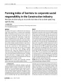 Forming index of barriers to corporate social responsibility in the Construction industry