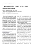 A recommendation method for an online programming portal