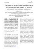 The impact of supply chain capabilities on the performance of food industry in Thailand