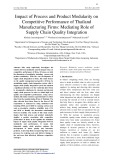 Impact of process and product modularity on competitive performance of Thailand manufacturing firms: Mediating role of supply chain quality integration