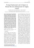Foreign employment and its impact on human resource management for supply chains