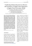 Establishing relationship between barriers and facilitators of supply chain integration: a supply chain governance model