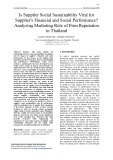 Is supplier social sustainability vital for supplier's financial and social performance? Analyzing mediating role of firm reputation in Thailand