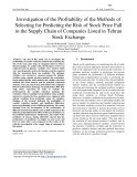 Investigation of the profitability of the methods of selecting for predicting the risk of stock price fall in the supply chain of companies listed in Tehran stock exchange