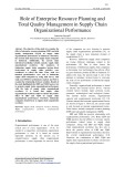 Role of enterprise resource planning and total quality management in supply chain organizational performance