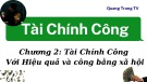 Bài giảng Tài chính công - Chương 2: Tài chính công với hiệu quả và công bằng xã hội