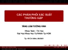 Bài giảng Xác suất thống kê: Các phân phối xác suất thường gặp