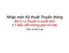 Bài giảng Nhập môn Kỹ thuật truyền thông: Bài 4.1 - PGS. Tạ Hải Tùng