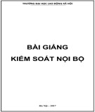 Bài giảng Kiểm soát nội bộ: Phần 1