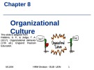 Lecture Organizational behavior: Chapter 8 - Organizational culture
