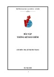 Bài tập Thống kê bảo hiểm - ThS. Lê Thị Thu Trang