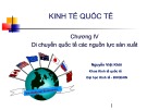 Bài giảng Kinh tế học quốc tế: Chương 4 - ThS. Nguyễn Việt Khôi