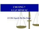 Bài giảng Pháp luật đại cương: Chương 7 - ThS. Nguyễn Thị Thu Trang