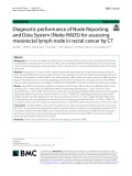 Diagnostic performance of Node Reporting and Data System (Node-RADS) for assessing mesorectal lymph node in rectal cancer by CT