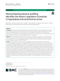 Plasma-based proteomic profiling identifies the distinct regulation of proteins in hyperplasia and endometrial cancer