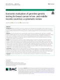 Economic evaluation of germline genetic testing for breast cancer in low-and middleincome countries: A systematic review