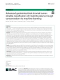 Advanced gastrointestinal stromal tumor: Reliable classifcation of imatinib plasma trough concentration via machine learning