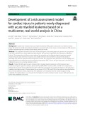 Development of a risk assessment model for cardiac injury in patients newly diagnosed with acute myeloid leukemia based on a multicenter, real-world analysis in China