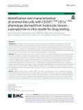 Identification and characterization of stromal-like cells with CD207+/low CD1a+/low phenotype derived from histiocytic lesions – a perspective in vitro model for drug testing