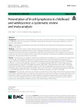 Presentation of B-cell lymphoma in childhood and adolescence: A systematic review and meta-analysis