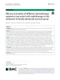 Efficacy and safety of different chemotherapy regimens concurrent with radiotherapy in the treatment of locally advanced cervical cancer