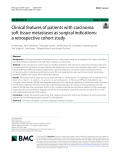 Clinical features of patients with carcinoma soft tissue metastases as surgical indications: A retrospective cohort study