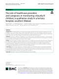 The role of healthcare providers and caregivers in monitoring critically ill children: A qualitative study in a tertiary hospital, southern Malawi