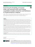 Examining the feasibility of assisted index case testing for HIV case-fnding: A qualitative analysis of barriers and facilitators to implementation in Malawi
